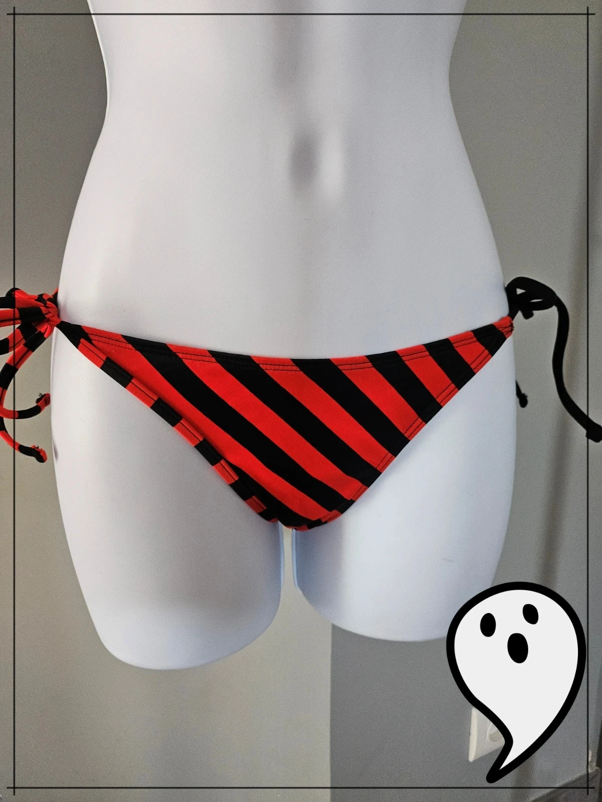Volcom swimsuit bikini set red and black stripe and colorful floral – photo 4